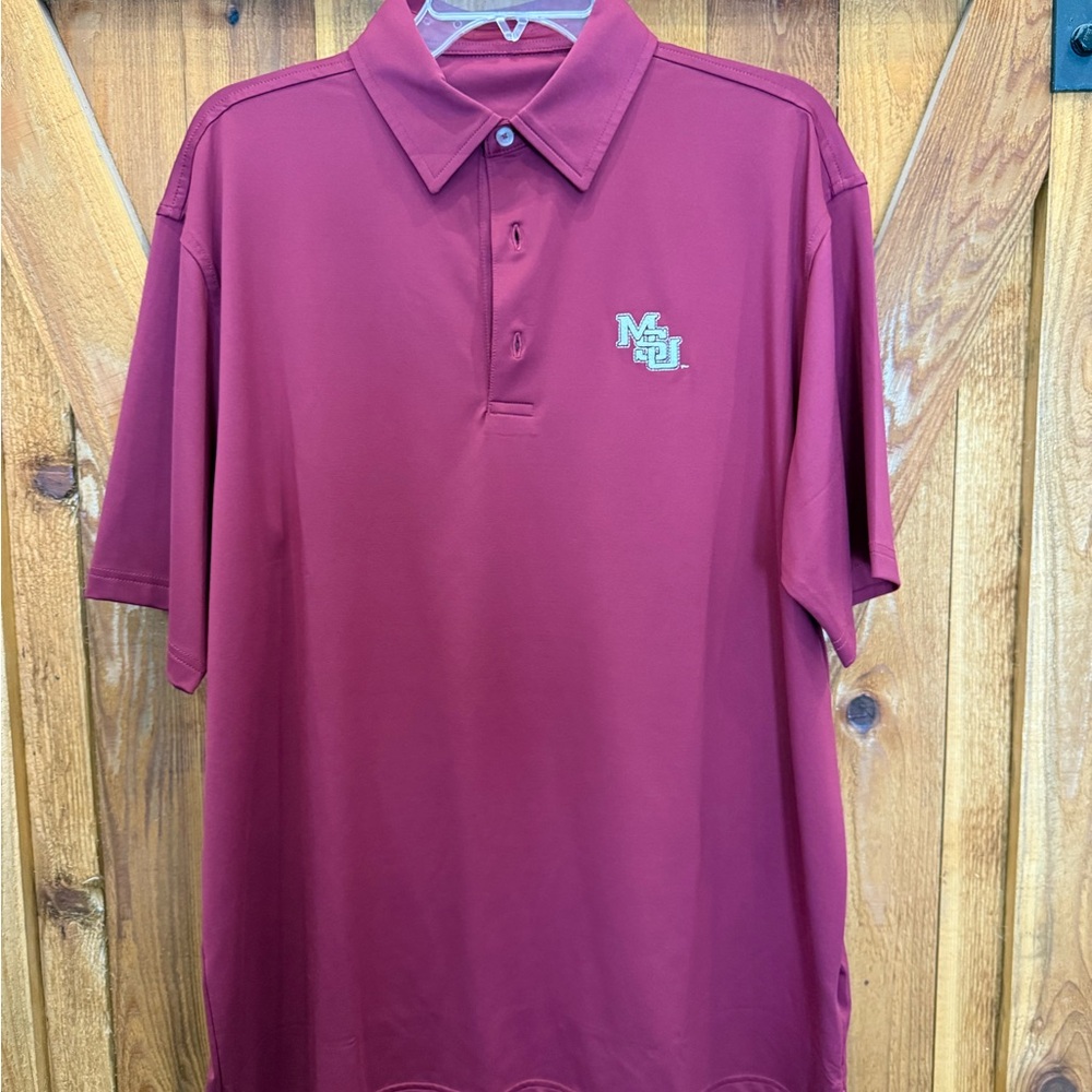 Mississippi State Genteal Interlocking MSU Maroon Polo LG